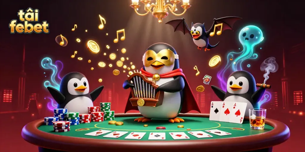 Experience the thrill of tải febet with a lively 3D illustration depicting an enchanted gaming scene.