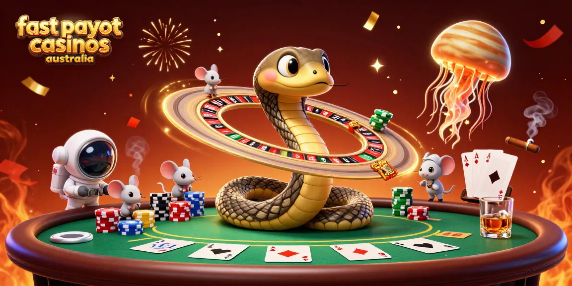 Experience fast payout casinos Australia with a vibrant 3D illustration of gaming action.